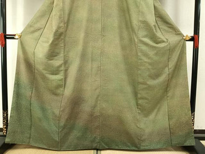 平和屋着物●訪問着　紬地　霞文　暈し染め　正絹　逸品　AABH5041fy