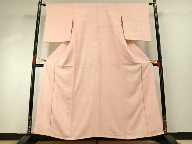 平和屋着物●上質な色無地　鬘帯地紋　洗柿色　正絹　逸品　AABH5044fy