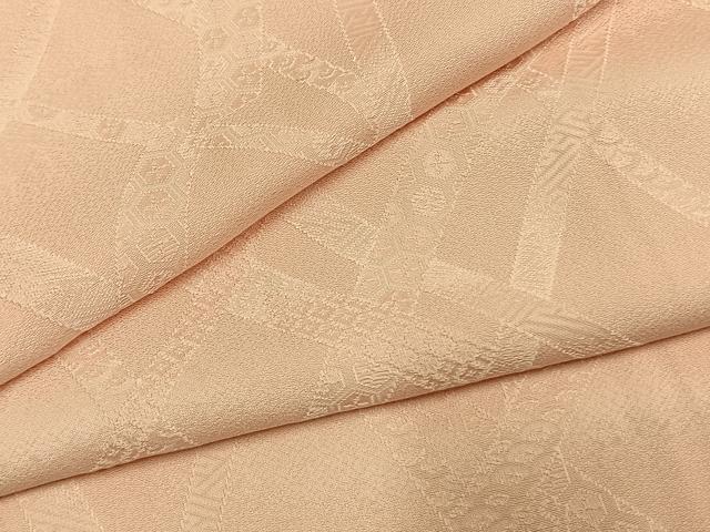 平和屋着物●上質な色無地　鬘帯地紋　洗柿色　正絹　逸品　AABH5044fy