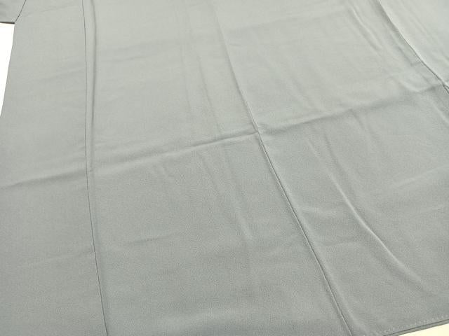 平和屋着物●上質な色無地　灰青色　正絹　逸品　AABH5048fy