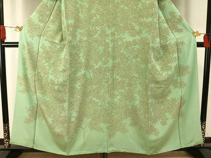 平和屋着物●訪問着　枝葉文　正絹　逸品　AABH5049fy