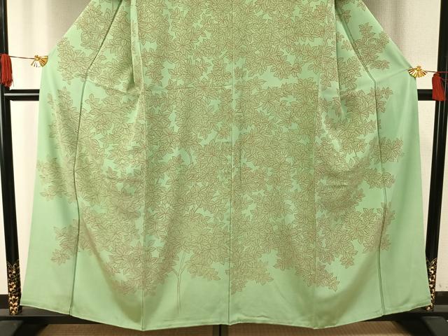 平和屋着物●訪問着　枝葉文　正絹　逸品　AABH5049fy