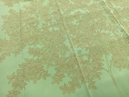 平和屋着物●訪問着　枝葉文　正絹　逸品　AABH5049fy