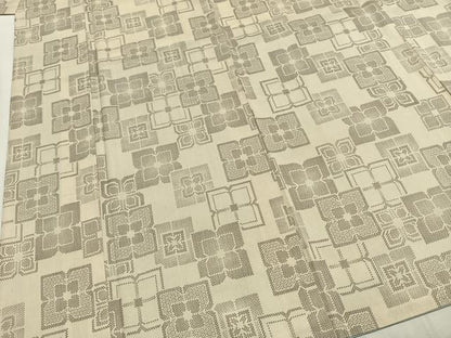 平和屋着物●お召　幾何学花文　正絹　逸品　AABH5052fy