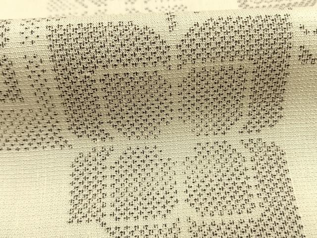 平和屋着物●お召　幾何学花文　正絹　逸品　AABH5052fy