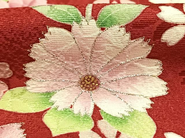 平和屋着物●豪華振袖　草花文　暈し染め　金彩　銀糸　正絹　逸品　AABH5058fy