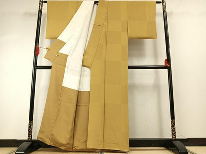 平和屋着物●小紋師　筒井克政　江戸小紋　市松行儀文　染と織たかはし　たとう紙付き　正絹　逸品　AABH5060fy