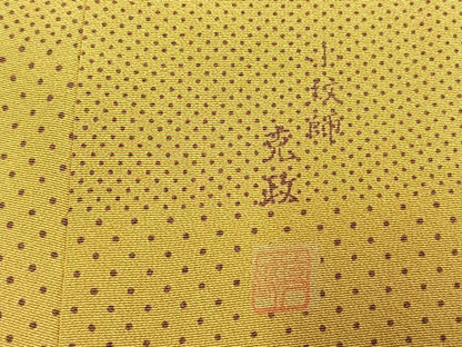 平和屋着物●小紋師　筒井克政　江戸小紋　市松行儀文　染と織たかはし　たとう紙付き　正絹　逸品　AABH5060fy