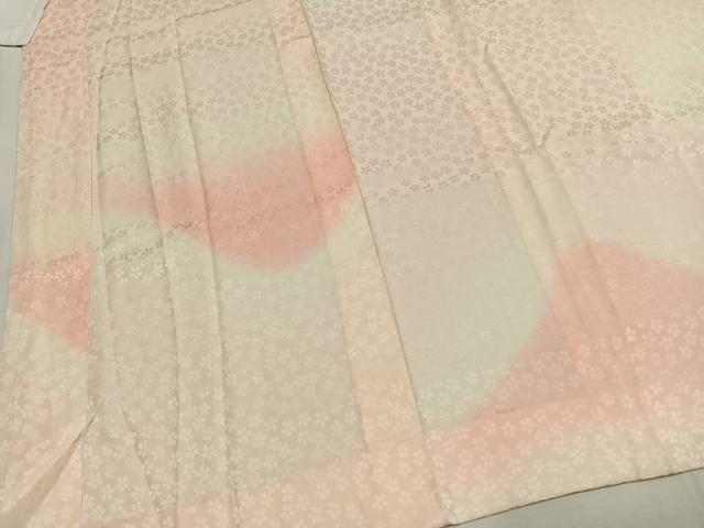 平和屋着物●長襦袢　無双仕立て　風景文　暈し染め　ローズカラー　正絹　逸品　AABH5063fy
