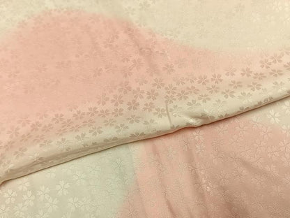 平和屋着物●長襦袢　無双仕立て　風景文　暈し染め　ローズカラー　正絹　逸品　AABH5063fy