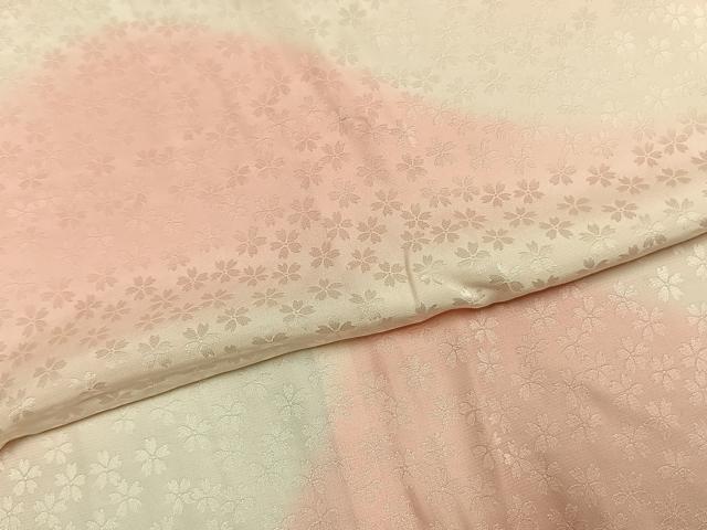 平和屋着物●長襦袢　無双仕立て　風景文　暈し染め　ローズカラー　正絹　逸品　AABH5063fy
