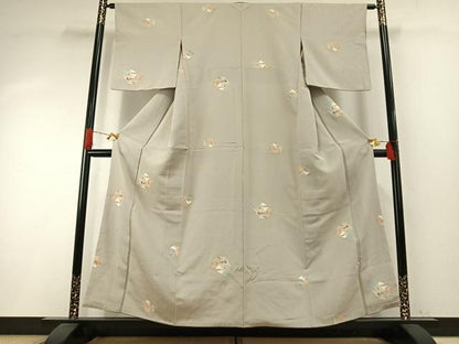 平和屋着物●上質な小紋　色紙花文　金彩　正絹　逸品　AABH5068fy
