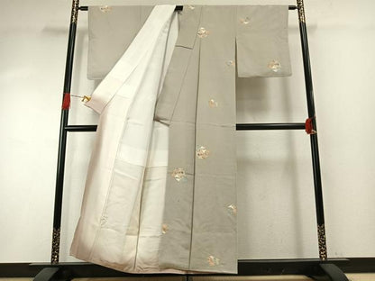平和屋着物●上質な小紋　色紙花文　金彩　正絹　逸品　AABH5068fy