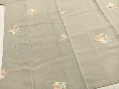 平和屋着物●上質な小紋　色紙花文　金彩　正絹　逸品　AABH5068fy