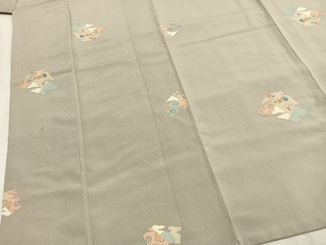 平和屋着物●上質な小紋　色紙花文　金彩　正絹　逸品　AABH5068fy
