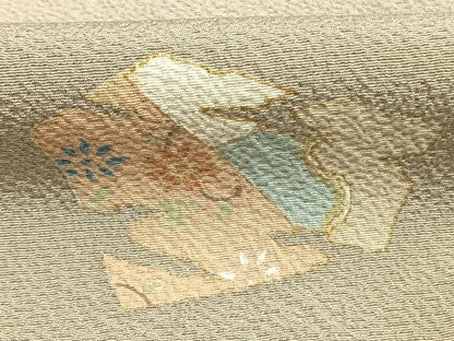 平和屋着物●上質な小紋　色紙花文　金彩　正絹　逸品　AABH5068fy
