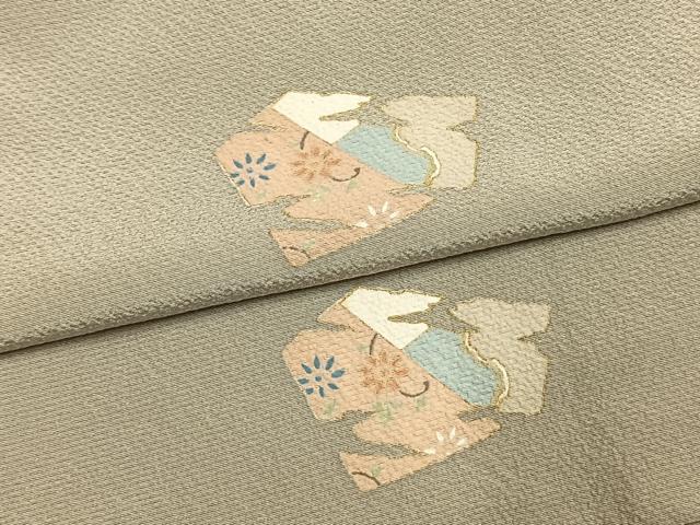 平和屋着物●上質な小紋　色紙花文　金彩　正絹　逸品　AABH5068fy