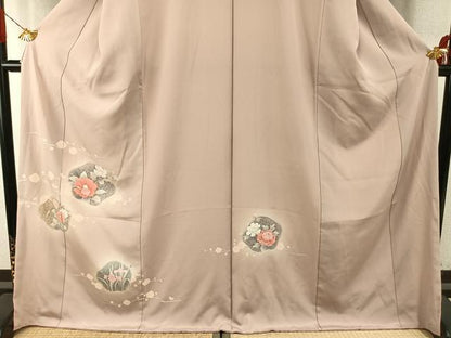 平和屋着物●訪問着　手描き　枝花文　暈し染め　金彩　ロング丈　正絹　逸品　AABH5069fy