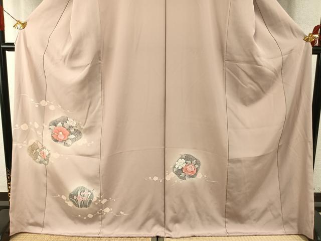 平和屋着物●訪問着　手描き　枝花文　暈し染め　金彩　ロング丈　正絹　逸品　AABH5069fy