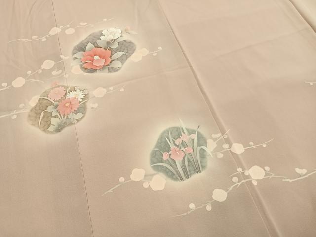 平和屋着物●訪問着　手描き　枝花文　暈し染め　金彩　ロング丈　正絹　逸品　AABH5069fy