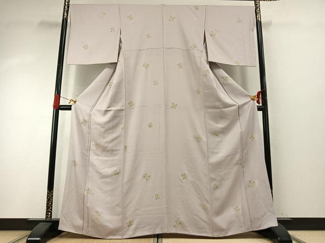 平和屋着物●上質な小紋　松　金彩　正絹　逸品　AABH5075fy