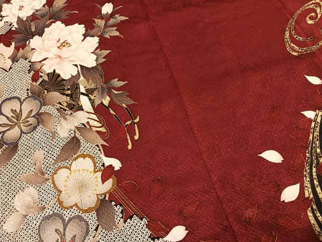 平和屋着物●豪華振袖　駒刺繍　草花文　金彩　正絹　逸品　AABH5076fy