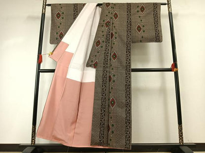 平和屋着物●本場大島紬　一元7マルキ　花菱文　正絹　逸品　AABH5080fy