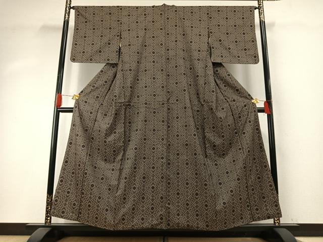 平和屋着物●本場大島紬　龍郷絣　正絹　逸品　AABH5081fy