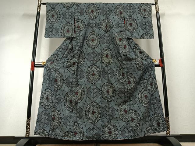 平和屋着物●本場大島紬　割り込み絣　正絹　逸品　AABH5083fy