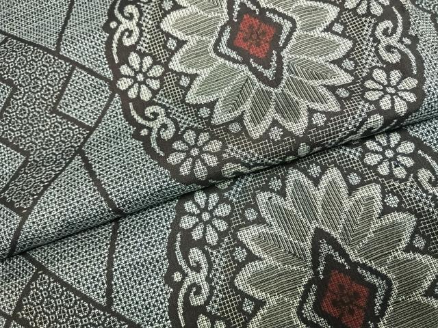 平和屋着物●本場大島紬　割り込み絣　正絹　逸品　AABH5083fy