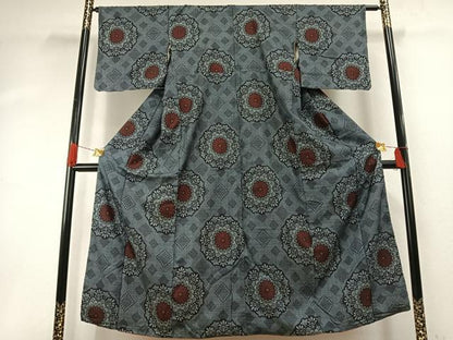 平和屋着物●本場大島紬　割り込み絣　正絹　逸品　AABH5084fy