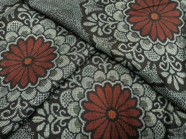 平和屋着物●本場大島紬　割り込み絣　正絹　逸品　AABH5084fy