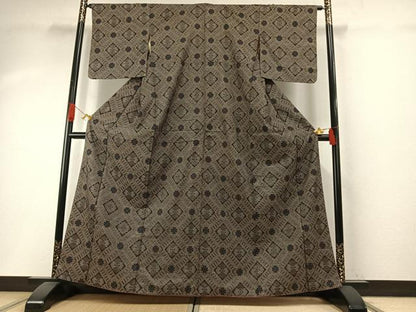平和屋着物●本場大島紬　龍郷絣　正絹　逸品　AABH5085fy