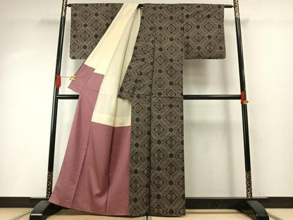 平和屋着物●本場大島紬　龍郷絣　正絹　逸品　AABH5085fy
