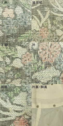 平和屋着物●本場結城紬　重要無形文化財　100亀甲　草花文　証紙付き　正絹　逸品　AABH5089fy