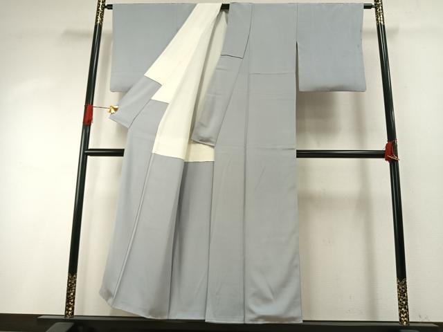 平和屋着物●上質な色無地　淡藤色　丹後ちりめん　反端付き　正絹　逸品　AABH5096fy
