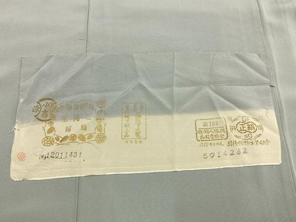 平和屋着物●上質な色無地　淡藤色　丹後ちりめん　反端付き　正絹　逸品　AABH5096fy