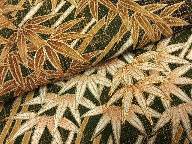 平和屋着物●豪華黒留袖　駒刺繍　笹竹文　金彩　正絹　逸品　AABH5100fy