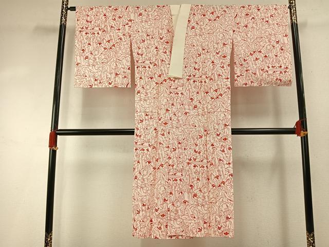 平和屋着物●長襦袢　無双仕立て　女人文　正絹　逸品　AABH5103fy