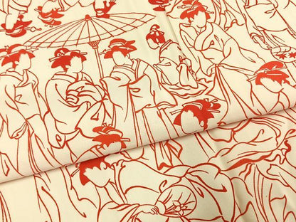 平和屋着物●長襦袢　無双仕立て　女人文　正絹　逸品　AABH5103fy