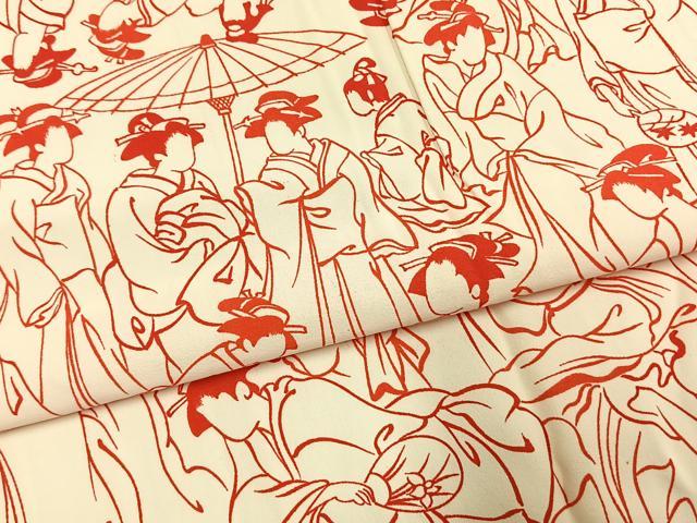 平和屋着物●長襦袢　無双仕立て　女人文　正絹　逸品　AABH5103fy