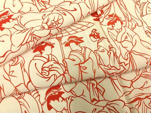 平和屋着物●長襦袢　無双仕立て　女人文　正絹　逸品　AABH5103fy