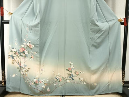 平和屋着物●訪問着　枝花文　暈し染め　正絹　逸品　AABH5107fy