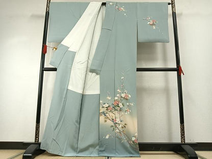 平和屋着物●訪問着　枝花文　暈し染め　正絹　逸品　AABH5107fy
