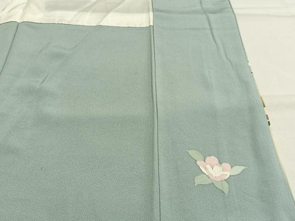 平和屋着物●訪問着　枝花文　暈し染め　正絹　逸品　AABH5107fy