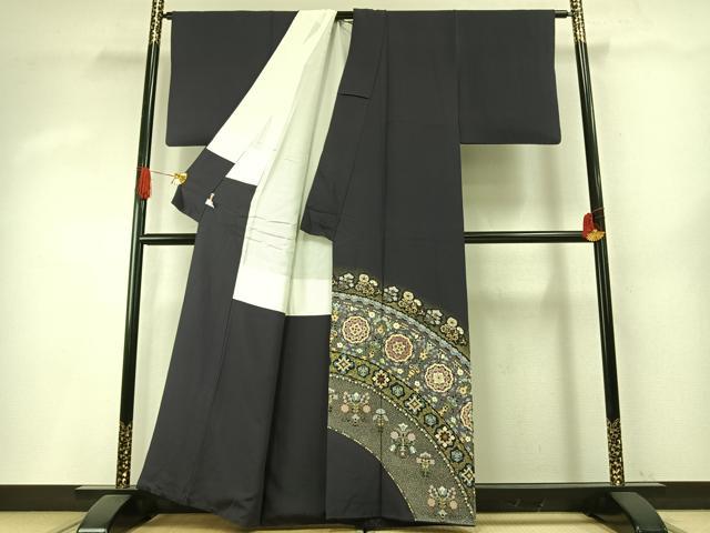 平和屋着物●訪問着　駒刺繍　吉祥花文　金彩　ますいわ屋扱い　正絹　逸品　AABH5108fy
