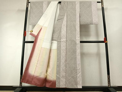 平和屋着物●本場大島紬　白大島　カタス9マルキ　檜垣文　正絹　逸品　AABH5109fy