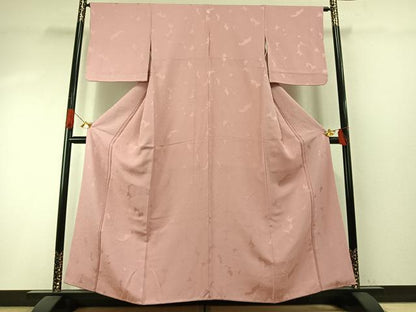 平和屋着物●上質な色無地　花尽くし地紋　虹色　正絹　逸品　AABH5112fy