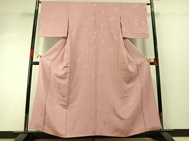 平和屋着物●上質な色無地　花尽くし地紋　虹色　正絹　逸品　AABH5112fy