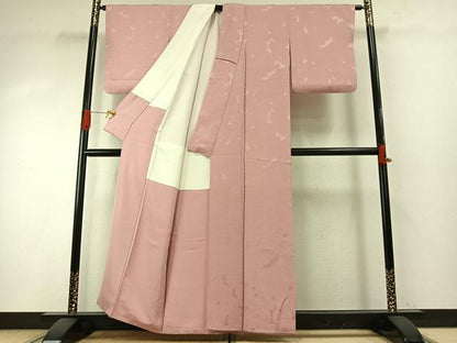 平和屋着物●上質な色無地　花尽くし地紋　虹色　正絹　逸品　AABH5112fy
